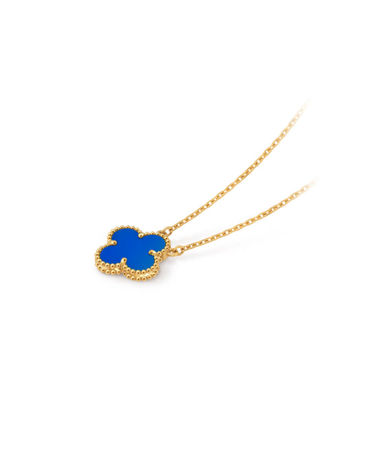 Blue Agate Clover Necklace